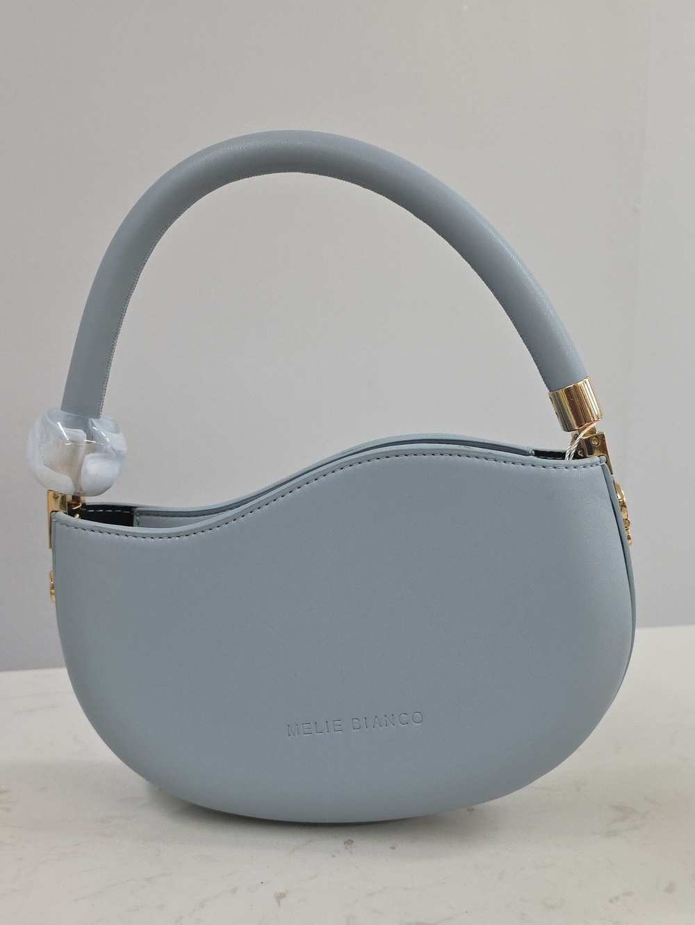 Melie Bianco Powder Blue Crescent Handle Mini Bag